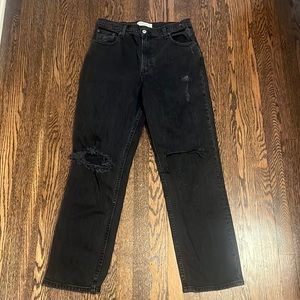 Abercrombie & Fitch The 90s Straight Ultra High Rise Black Jeans